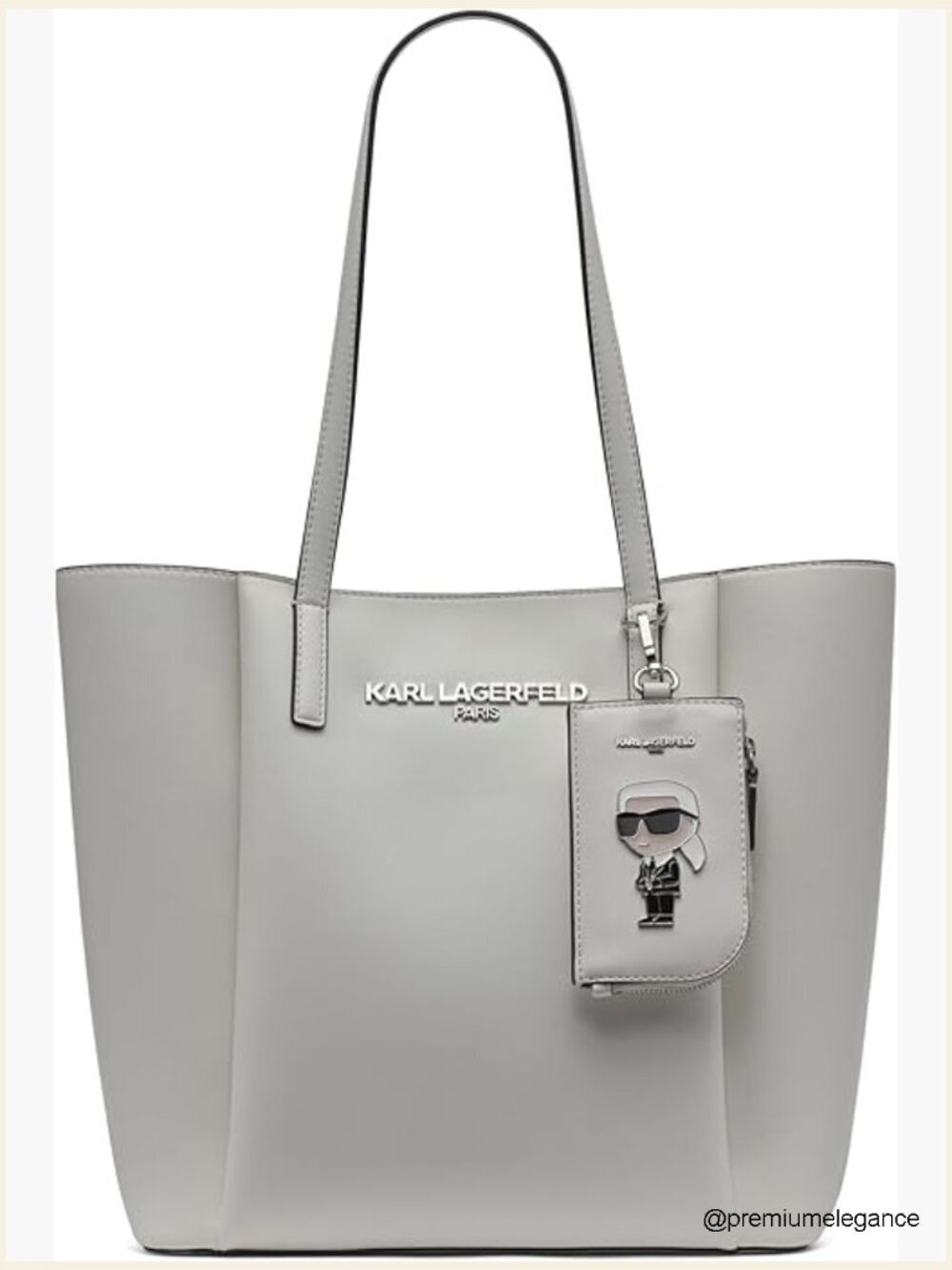 Leather Tote Bag with Karl Tag, Cowhide, Travel, Tote